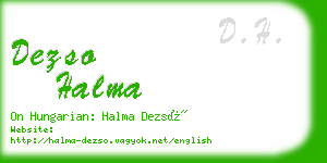 dezso halma business card